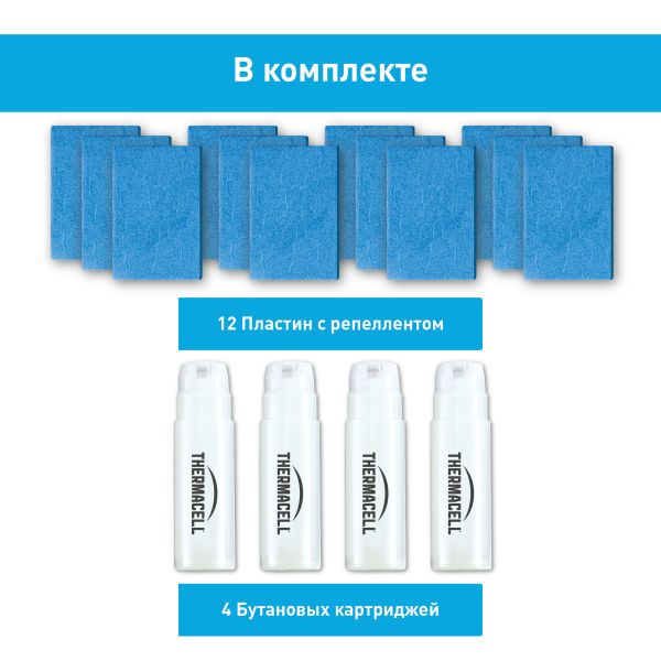 Набор запасной Thermacell (4 газовых картриджа + 12 пластин) 