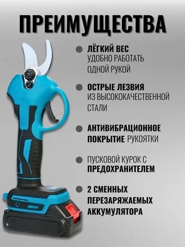 Секатор аккумуляторный в кейсе