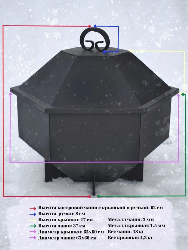 Костровая чаша с крышкой N2