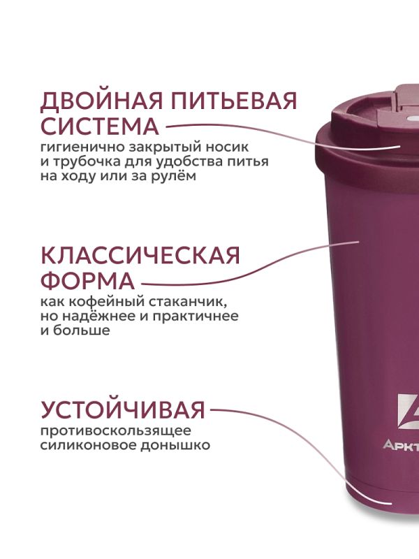 Термокружка 0.5л с двойной питьевой системой