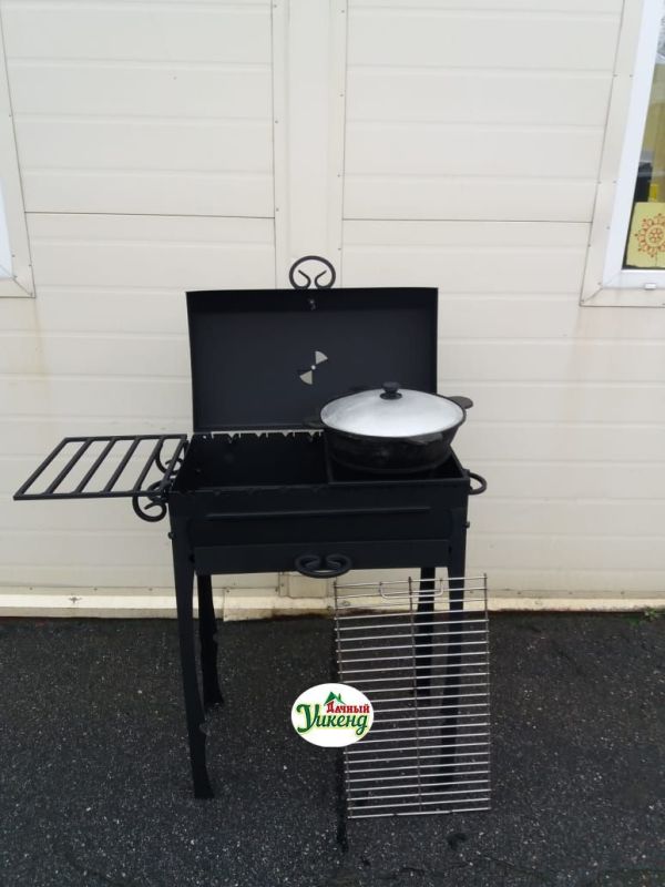 Мангал с крышкой BBQ 700 мм с зольником 3 мм