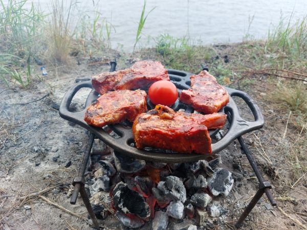 Решетка гриль круглая малая из чугуна