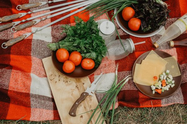 Нож-вилка дня снятия мяса с деревянной ручкой 